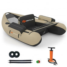 Load image into Gallery viewer, Inflatable Fishing Float Tube with Pump Storage Pockets and Fish Ruler-Beige
