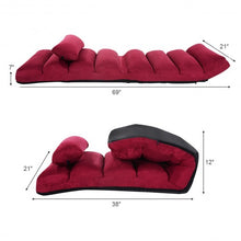 Load image into Gallery viewer, Stylish  Folding Lazy Sofa Chair with Pillow-Burgundy
