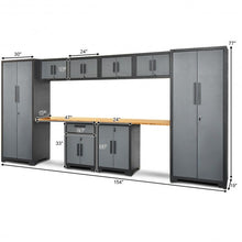 Load image into Gallery viewer, 10 pcs Garage Storage Cabinet Set with Bamboo Worktop
