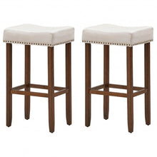 Load image into Gallery viewer, Set of 2 Nailhead Saddle Bar Stools 29&quot; Height
