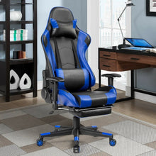 Load image into Gallery viewer, Massage Gaming Chair Reclining Racing Office Chair-Blue
