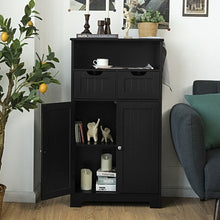 Load image into Gallery viewer, Bathroom Wooden Side Cabinet  with 2 Drawers and 2 Doors-Black
