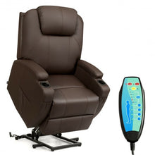 Load image into Gallery viewer, Electric Lift Power Recliner Heated Vibration Massage Chair-Coffee
