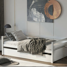 Load image into Gallery viewer, Twin Size Wooden Slat Trundle Platform-White
