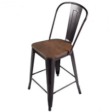 Load image into Gallery viewer, Copper 2-Set Metal Wood Counter Stool Rustic Dining Chairs
