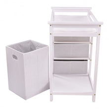 Load image into Gallery viewer, Infant Baby Changing Table w/3 Basket Hamper Diaper Storage Nursery-White
