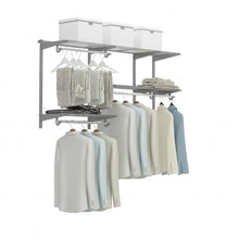 Load image into Gallery viewer, Custom Closet Organizer Kit 3 to 5 ft Wall-Mounted Closet System with Hang Rod
