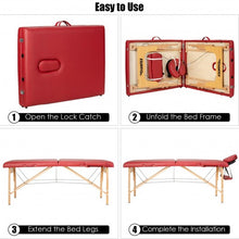 Load image into Gallery viewer, Portable Adjustable Facial Spa Bed  with Carry Case-Red
