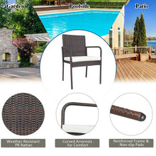 Load image into Gallery viewer, 4 PCS Outdoor Patio Rattan Dining Chairs Cushioned Sofa
