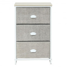 Load image into Gallery viewer, Nightstand Side Table Storage Tower Dresser Chest with 3 Drawers-Gray
