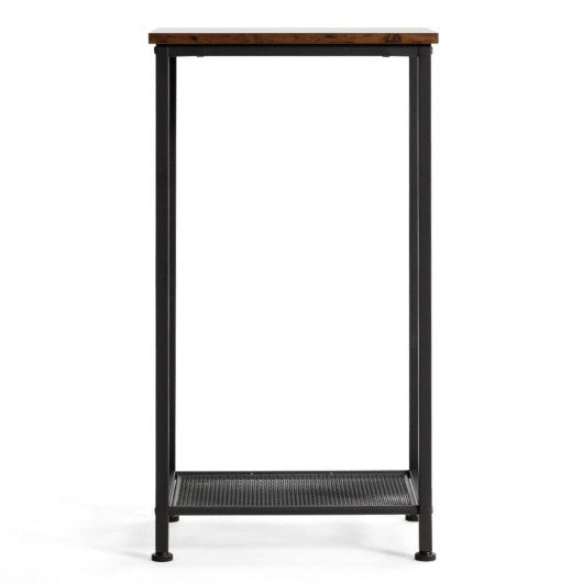 2-Tier Industrial Side End Accent Telephone Table