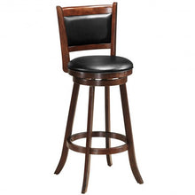 Load image into Gallery viewer, 29" Swivel Bar Height Stool Wooden Upholstered Dining Chair
