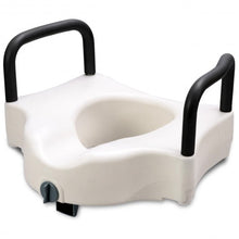 Load image into Gallery viewer, 5&quot; Medical Plastic Toilet Seat with Lock and Removable Armrests
