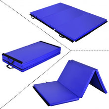 Load image into Gallery viewer, 6&#39; x 4&#39; Tri-Fold Gymnastics Mat Thick Folding Panel-Blue
