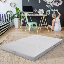 Load image into Gallery viewer, 4&quot; Tri-Fold Sofa Bed Foam Mattress with Handles-Queen Size
