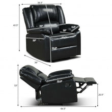 Load image into Gallery viewer, Recliner Chair Lounger Single Sofa for Home Theater Seating with Footrest Armrest-Black
