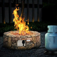 Load image into Gallery viewer, 28&#39;&#39; Propane Gas Fire Pit Outdoor 40 000 BTU Stone-Brown
