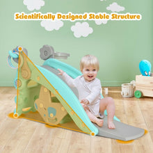 Load image into Gallery viewer, 4-in-1 Toddler Slide and Rocking Horse Playset with Basketball Hoop-Blue
