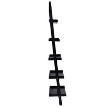Load image into Gallery viewer, 5-Tier Leaning Wall Display Bookcase-Black
