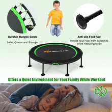 Load image into Gallery viewer, 47&quot; Folding Trampoline Fitness Exercise Rebound with Safety Pad Kids and Adults-Green
