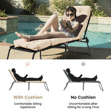 Load image into Gallery viewer, 73&quot; Lounge Chaise Cushion Padded Recliner for Indoor and Outdoor-Beige
