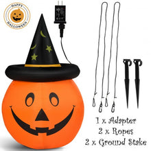 Load image into Gallery viewer, 4&#39; Halloween Inflatable Pumpkin Lantern with Hat
