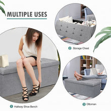 Load image into Gallery viewer, Fabric Folding Storage with Divider Bed End Bench-Light Gray
