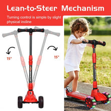 Load image into Gallery viewer, Adjustable Height Folding Aluminum Kids Kick Scooter-Red
