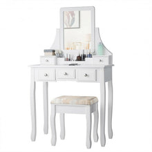 Load image into Gallery viewer, 5 Drawers Removable Box Makeup Dressing Vanity Set-White
