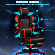 Load image into Gallery viewer, Massage Gaming Chair with Footrest and Lumbar Support
