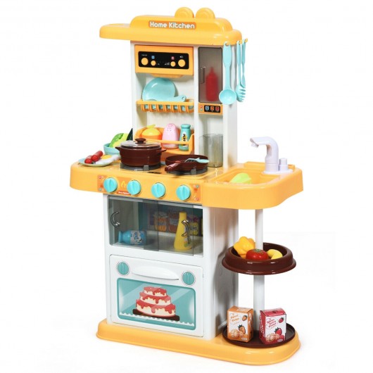 Kitchen Playset with Realistic Lights & Sounds-Yellow