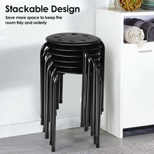 Load image into Gallery viewer, Set of 6 Portable Plastic Stack Stools -Black
