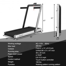 Load image into Gallery viewer, 4.75HP 2 In 1 Folding Treadmill with Remote APP Control-Silver
