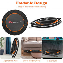 Load image into Gallery viewer, 47&quot; Folding Trampoline Fitness Exercise Rebound with Handle for Adults and Kids-Orange
