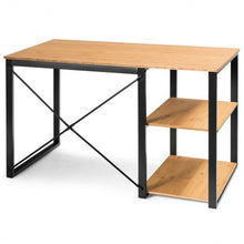 Load image into Gallery viewer, Computer Desk with Bamboo Top &amp; 2 Storage Shelves-Natural Desk
