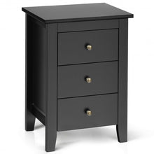 Load image into Gallery viewer, Nightstand End Beside Table Drawers Modern Storage Bedroom Furniture-Black
