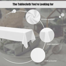 Load image into Gallery viewer, 10 pcs 60&quot; x 126&quot; Rectangle Polyester Tablecloth-White
