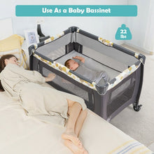 Load image into Gallery viewer, 4-in-1 Convertible Portable Baby Playard Newborn Napper with Music and Toys-Blue
