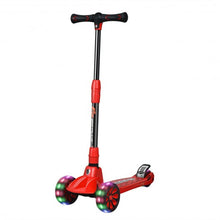 Load image into Gallery viewer, Adjustable Height Folding Aluminum Kids Kick Scooter-Red
