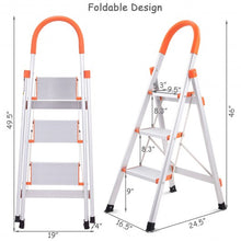 Load image into Gallery viewer, Non-slip 3 Step Aluminum Ladder Folding Platform Stool
