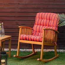 Load image into Gallery viewer, 22" x 44" Tufted Outdoor Patio Chair Seating Pad-Red &amp; Orange
