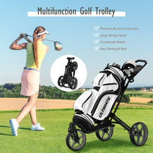 Load image into Gallery viewer, Folding Golf Push Cart with Scoreboard Adjustable Handle Swivel Wheel-Gray
