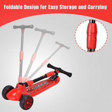 Load image into Gallery viewer, Adjustable Height Folding Aluminum Kids Kick Scooter-Red
