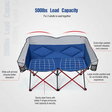 Load image into Gallery viewer, Folding Camping Chair with Bags and Padded Backrest-Blue
