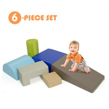 Load image into Gallery viewer, 6 Piece Climb Crawl Play Set Indoor Baby Toddler-Gray
