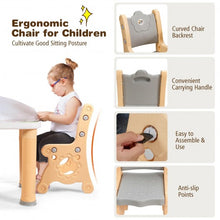 Load image into Gallery viewer, Adjustable Kids Activity Play Table and 2 Chairs Set withStorage Drawer-Natural
