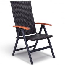 Load image into Gallery viewer, Patio Adjustable Aluminum Folding Back Rattan Recliner Chair

