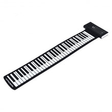 Load image into Gallery viewer, 61 Key Electronic Roll up Silicone Rechargeable Piano Keyboard-Black

