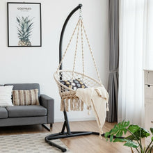 Load image into Gallery viewer, Macrame Cushioned Hanging Swing Hammock Chair-Beige
