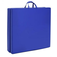 Load image into Gallery viewer, 6&#39; x 2&#39; Exercise Tri-Fold Gymnastics Mat w/ Carrying Handles-Blue
